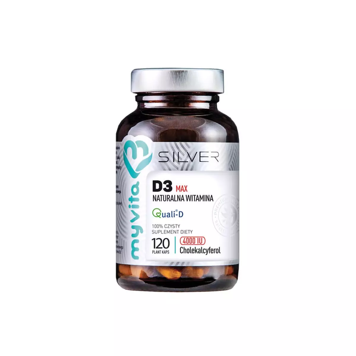 Witamina D3 MAX 4000 IU (120 kaps) Naturalna Silver Myvita Witamina D3 MAX 4000 IU (120 kaps) Naturalna Silver Myvita