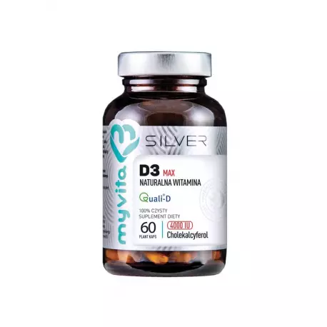Witamina D3 MAX 4000 IU (60 kaps) Naturalna Silver Myvita