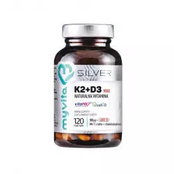 Witamina K2 + D3 MAX 100 mcg + 4000 IU (120 kaps) Silver Myvita