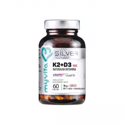 Witamina K2 + D3 MAX 100 mcg + 4000 IU (60 kaps) Silver Myvita
