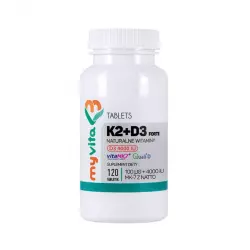 Witamina K2 + D3 Forte 100 mcg + 4000 IU (120 tab) Myvita