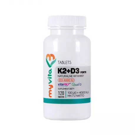 Witamina K2 + D3 Forte 100 mcg + 4000 IU (120 tab) Myvita