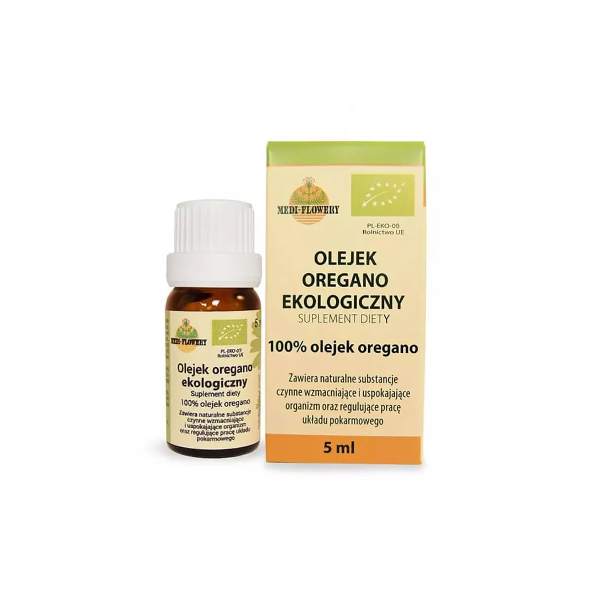 Olejek Oregano 100% Ekologiczny 5 ml Medi-Flowery Olejek Oregano 100% Ekologiczny 5 ml Medi-Flowery