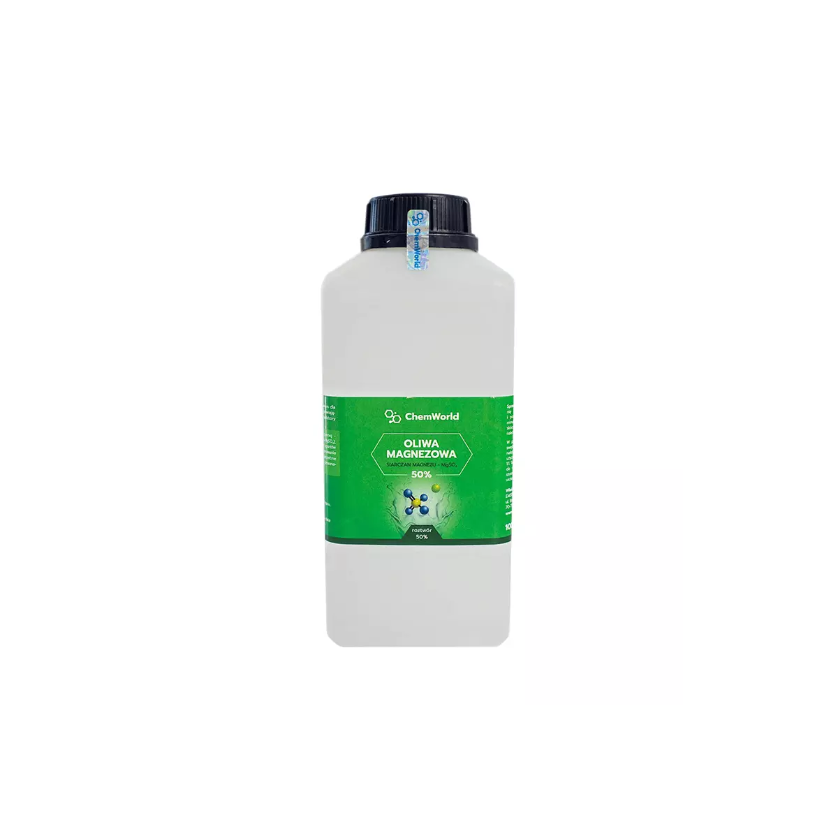 Oliwa Magnezowa 50% Siarczan Magnezu Sól Epsom Gorzka 1000 ml ChemWorld Oliwa Magnezowa 50% Siarczan Magnezu Sól Epsom Gorzka 1000 ml ChemWorld