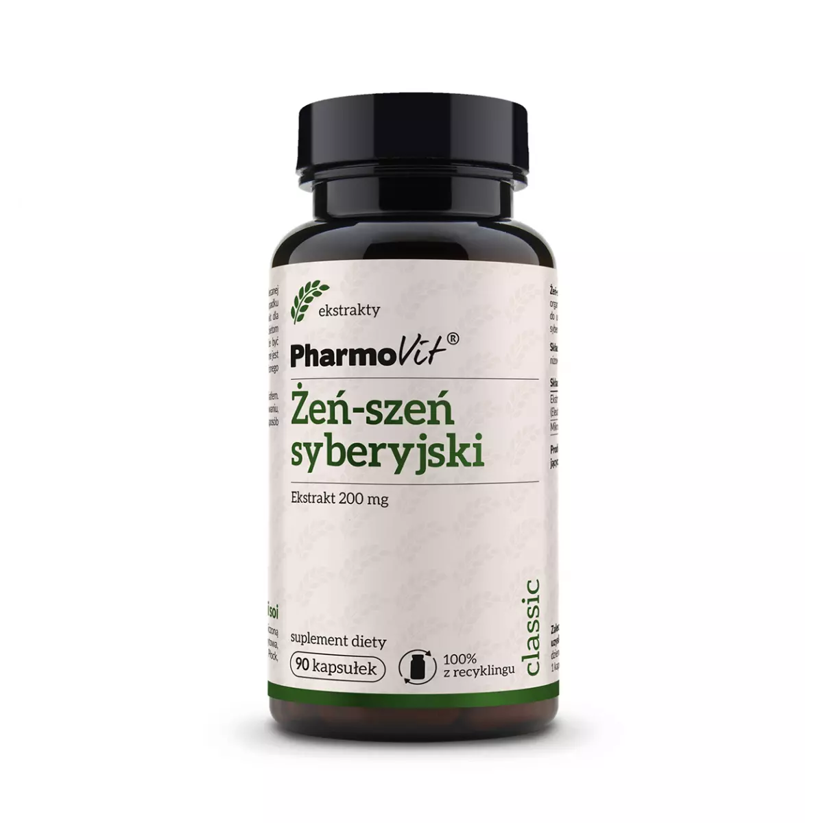 Żeń-szeń Syberyjski 20:1 200 mg (90 kaps) Pharmovit Żeń-szeń Syberyjski 20:1 200 mg (90 kaps) Pharmovit