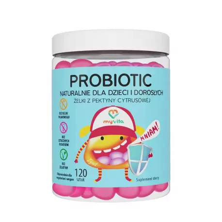 PROBIOTIC Naturalne Żelki z Probiotykami dla dzieci i dorosłych (120 szt) MyVita