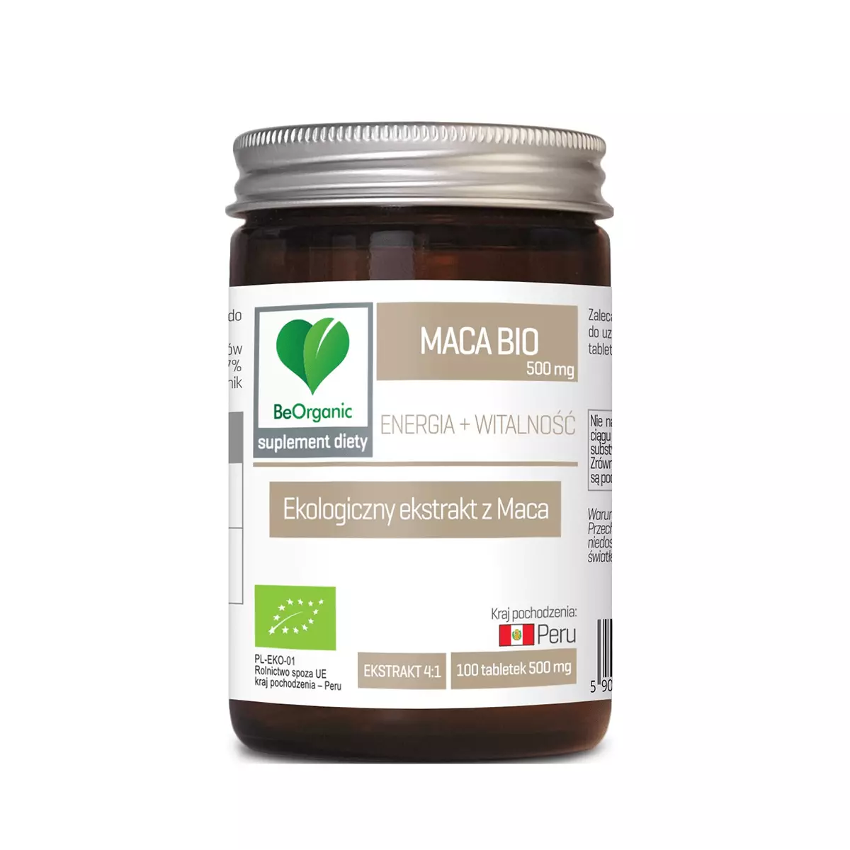 Maca BIO Ekstrakt 500 mg Energia i Witalność (100 tab) BeOrganic (OUTLET) Maca BIO Ekstrakt 500 mg Energia i Witalność (100 tab) BeOrganic (OUTLET)