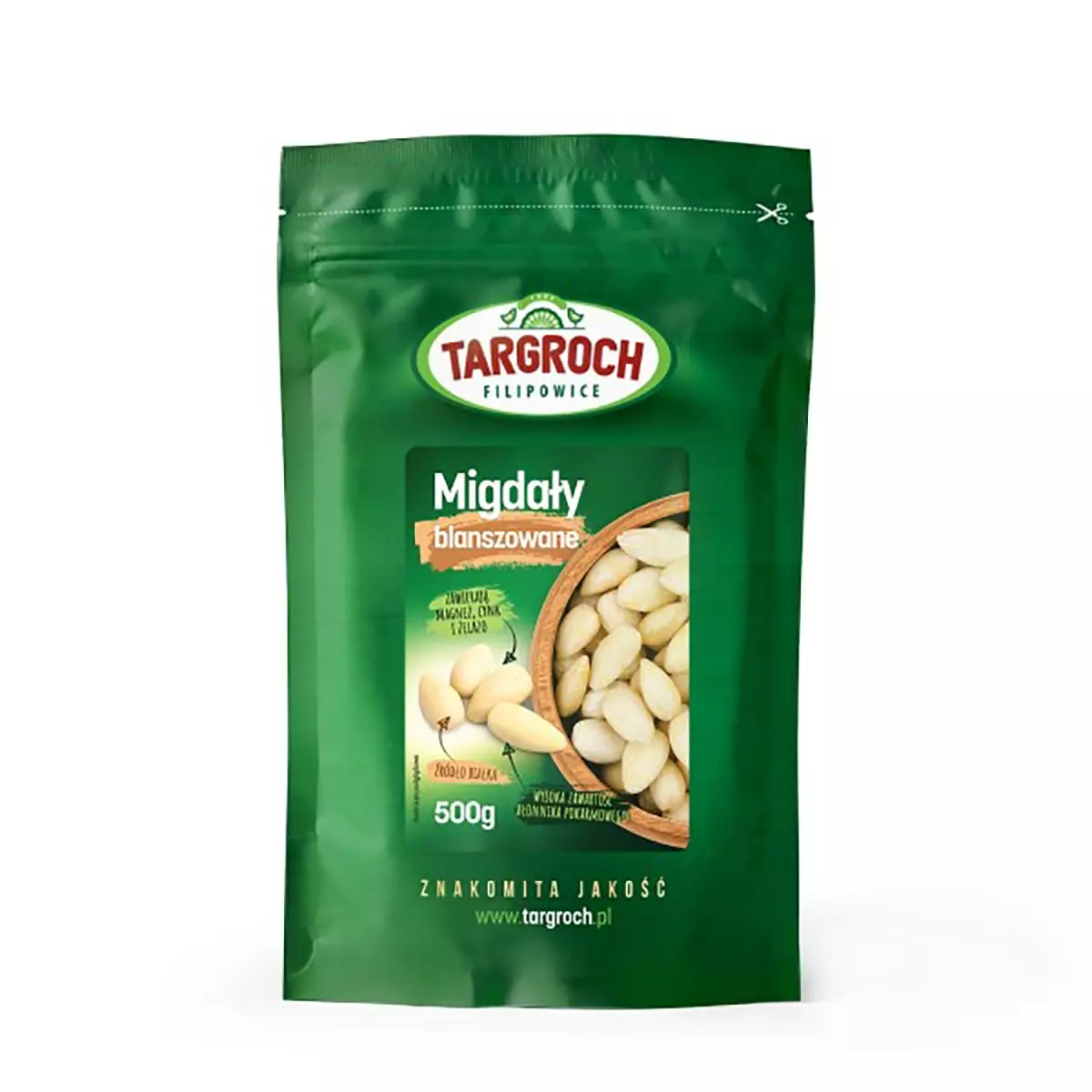 Migdały Blanszowane Całe 500 g TARGROCH Migdały Blanszowane Całe 500 g TARGROCH