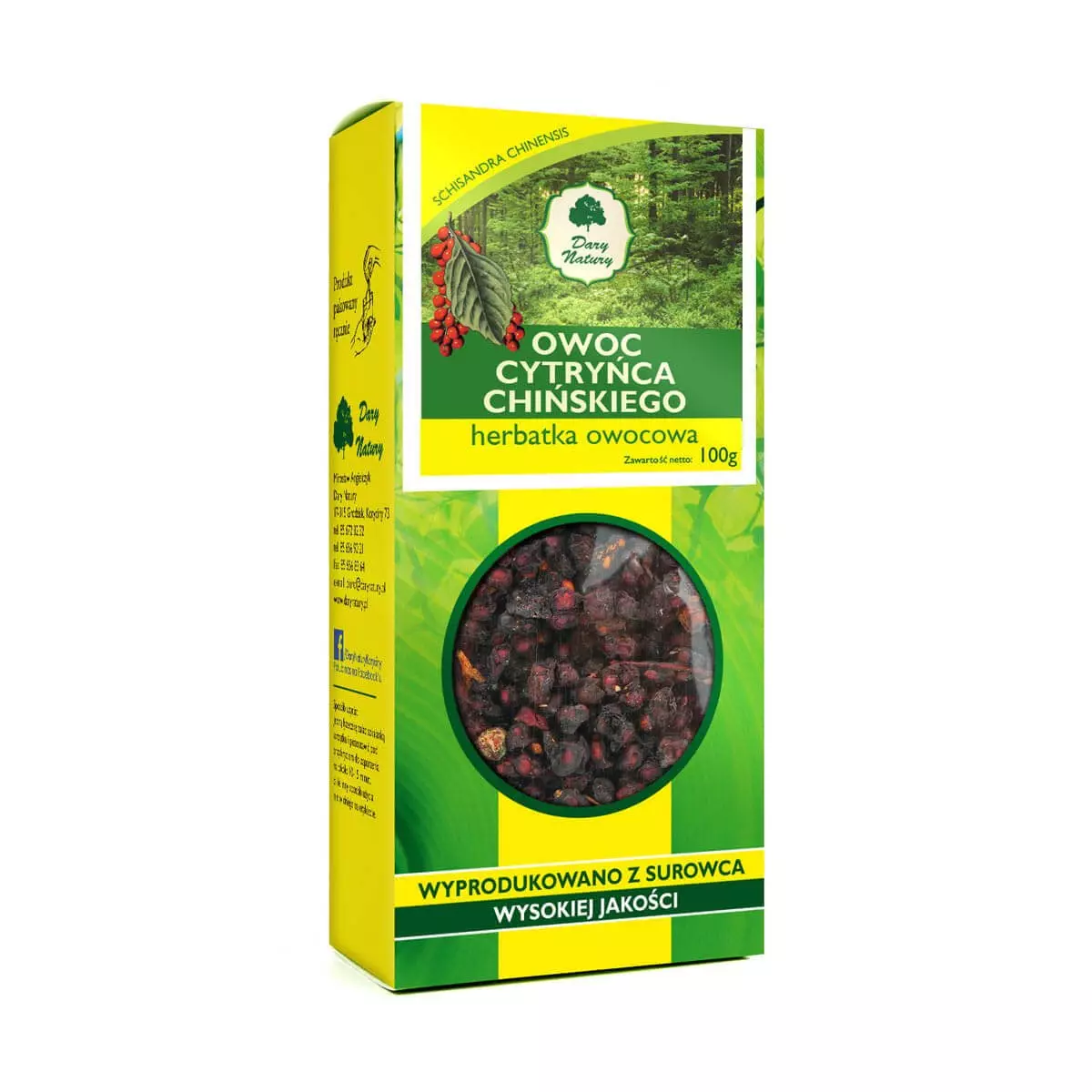 Owoc Cytryńca Chińskiego Cytryniec 100 g Dary Natury Owoc Cytryńca Chińskiego Cytryniec 100 g Dary Natury