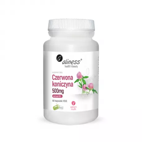 Czerwona koniczyna 500 mg Ekstrakt 8% Izoflawonów (90 kaps) Aliness
