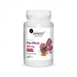 Pau d'Arco 500 mg Naturalna Sproszkowana kora Lapacho (100 kaps) Aliness
