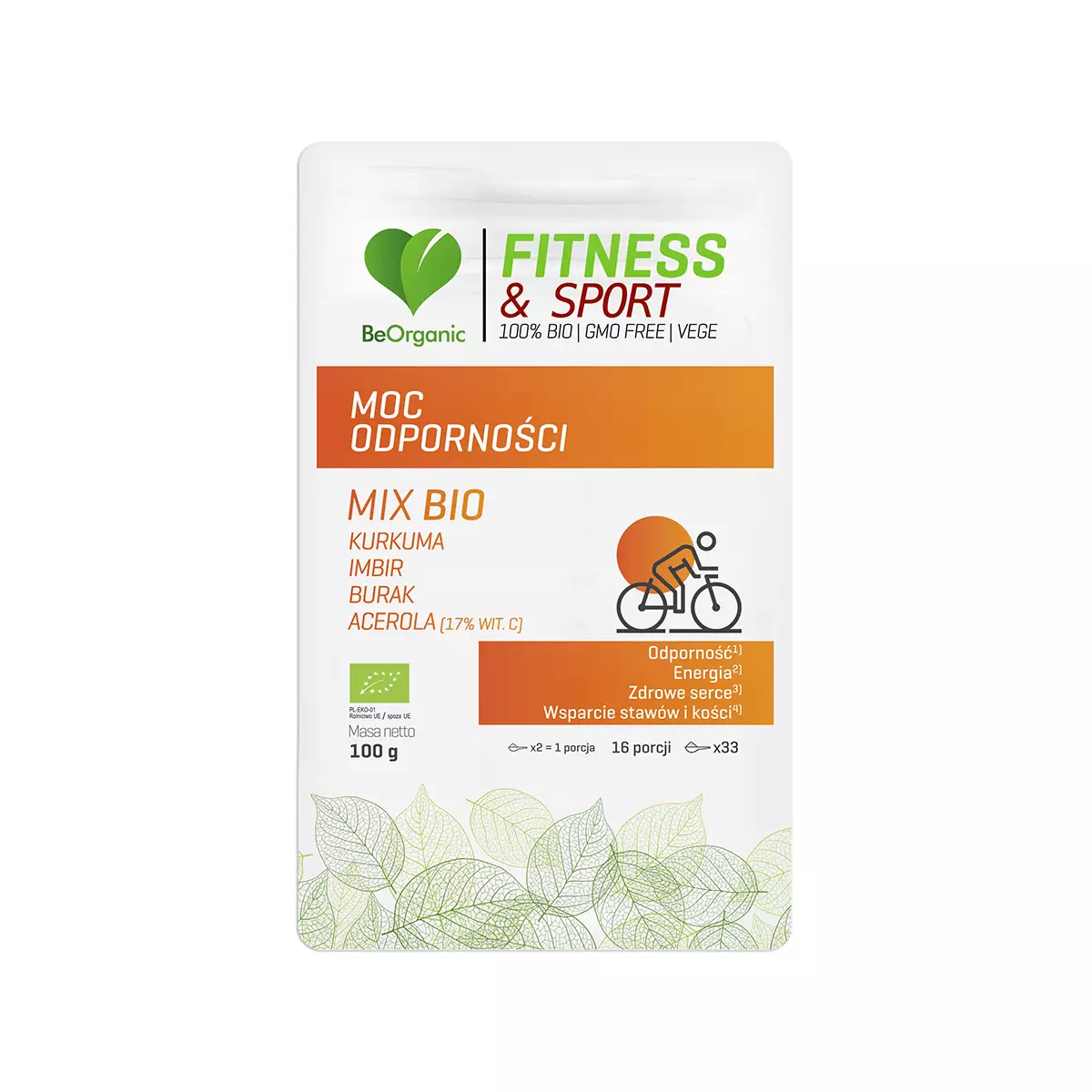 Moc Odporności BIO Fitness & Sport Kurkuma Imbir Burak Acerola Proszek 100 g BeOrganic Moc Odporności BIO Fitness & Sport Kurkuma Imbir Burak Acerola Proszek 100 g BeOrganic