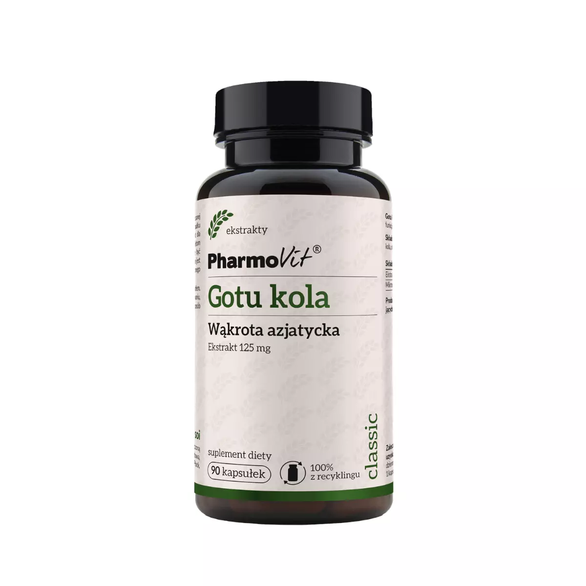 GOTU KOLA Wąkrota Azjatycka 4:1 125 mg (90 kaps) Pharmovit GOTU KOLA Wąkrota Azjatycka 4:1 125 mg (90 kaps) Pharmovit
