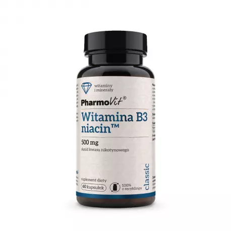Witamina B3 Niacyna 500 mg (60 kaps) Pharmovit