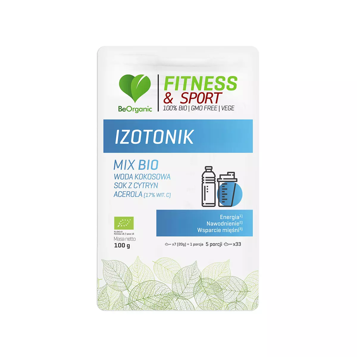 Izotonik BIO Fitness & Sport Woda kokosowa Sok z Cytryny Acerola Proszek 100 g BeOrganic Izotonik BIO Fitness & Sport Woda kokosowa Sok z Cytryny Acerola Proszek 100 g BeOrganic