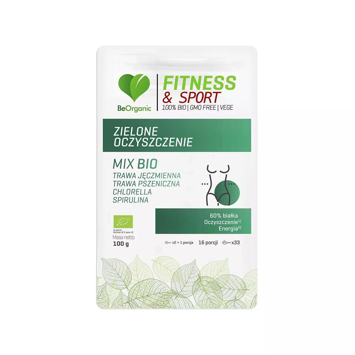 Zielone Oczyszczenie BIO Fitness & Sport Trawa Jęczmienna i Pszeniczna Chlorella Spirulina Proszek 100 g BeOrganic Zielone Oczyszczenie BIO Fitness & Sport Trawa Jęczmienna i Pszeniczna Chlorella Spirulina Proszek 100 g BeOrganic