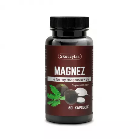 Magnez 4 formy z Witaminą B6 + Czarna rzepa (60 kaps) Skoczylas