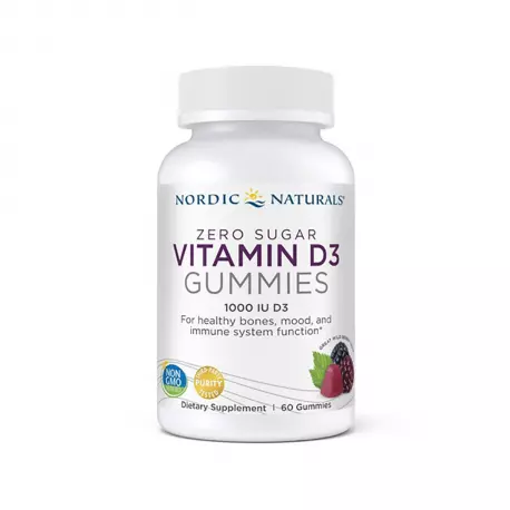 Vitamin D3 Zero Sugar Gummies 1000 IU Witamina D3 Żelki bez cukru (60 żelków) Nordic Naturals