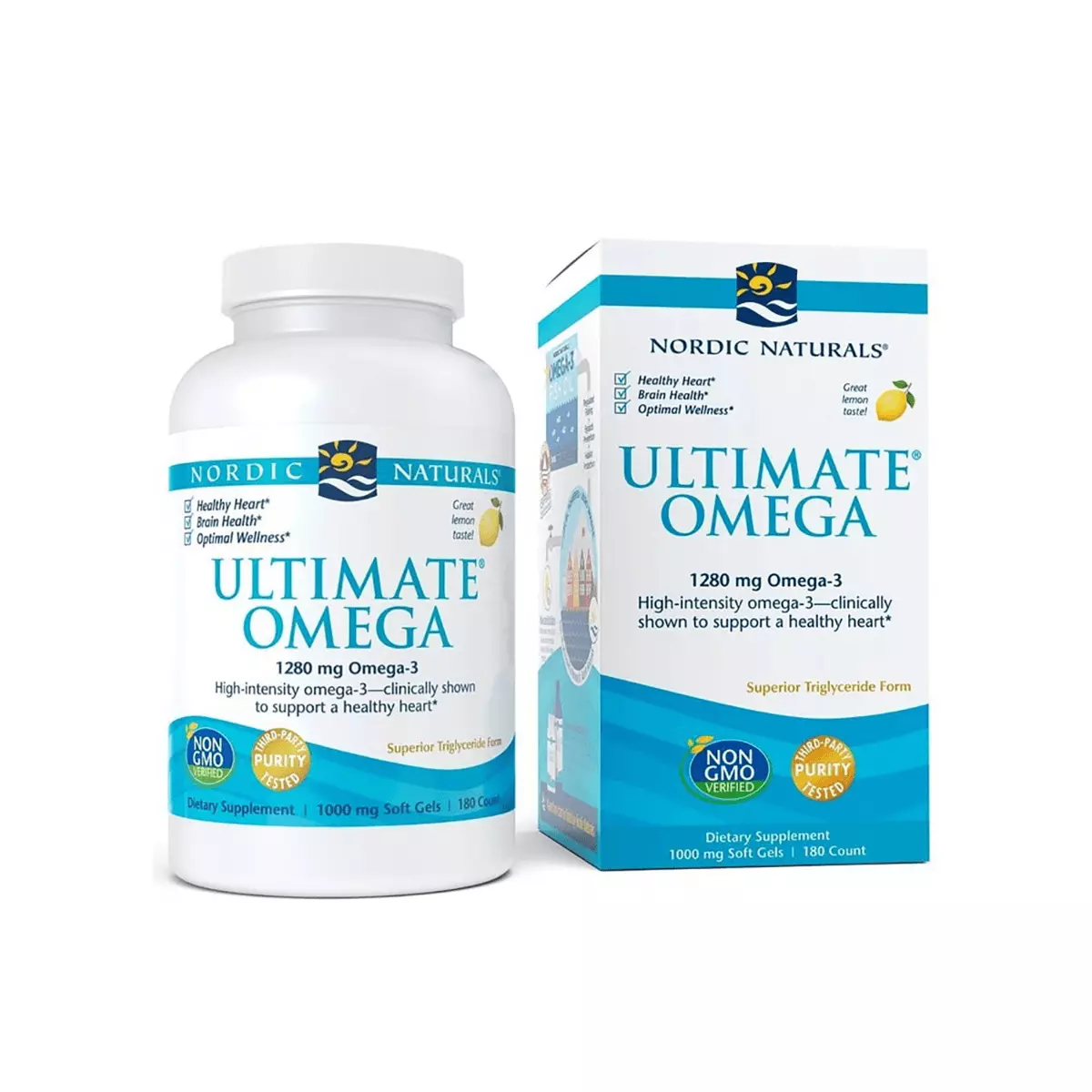 Ultimate Omega-3 1280 mg Cytrynowy Smak EPA DHA Naturalny Olej z Ryb Głębinowych (180 sg) Nordic Naturals Ultimate Omega-3 1280 mg Cytrynowy Smak EPA DHA Naturalny Olej z Ryb Głębinowych (180 sg) Nordic Naturals