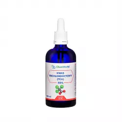 TCA Kwas Trójchlorooctowy Trichlorooctowy 50% Roztwór 100 ml Szklana Butelka z Pipetą ChemWorld