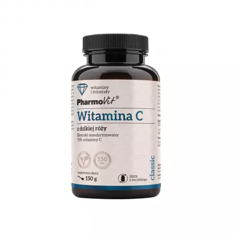 Witamina C z Dzikiej Róży Ekstrakt 70% Proszek 150 g Pharmovit