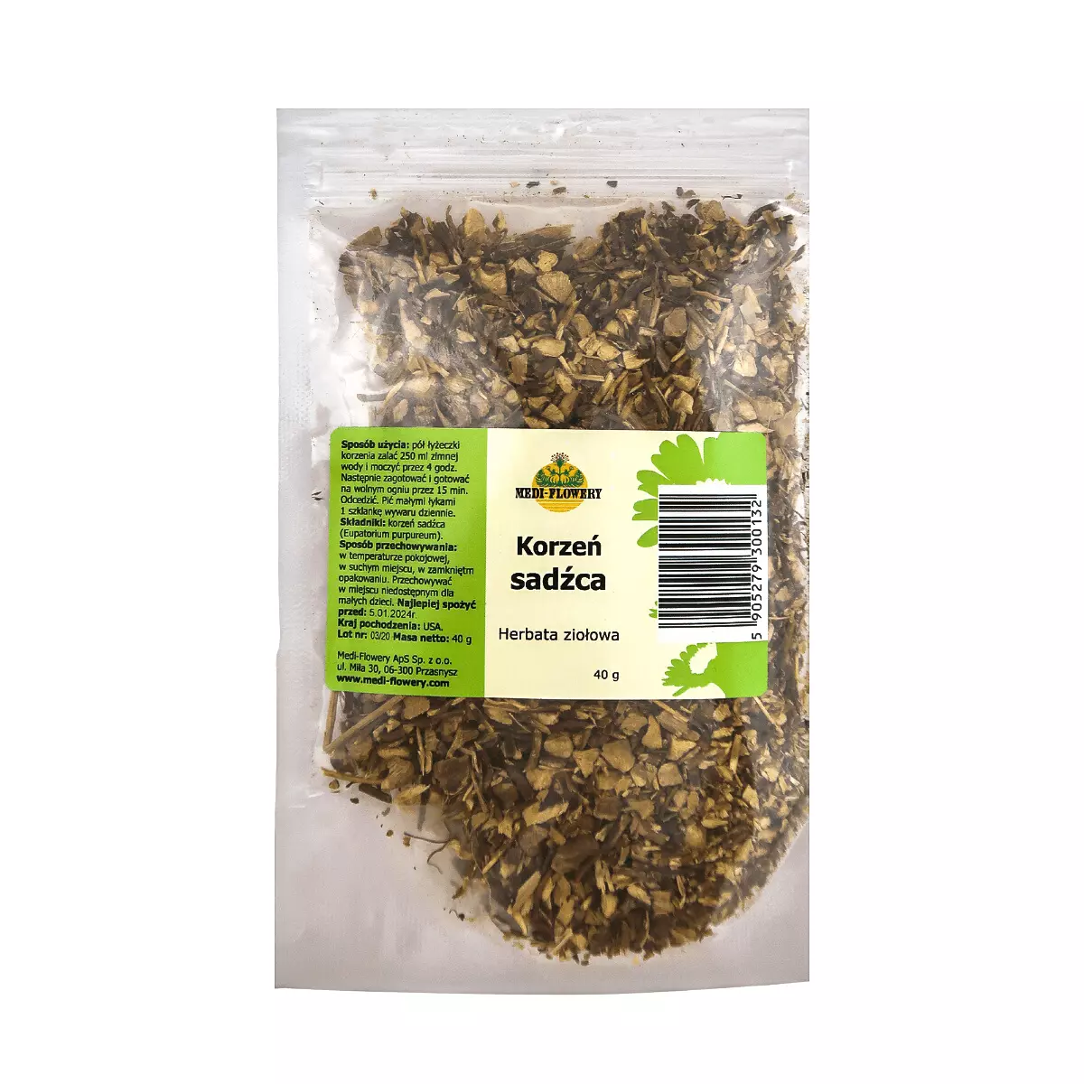 Korzeń Sadźca Herbata Ziołowa 40 g Medi-Flowery Korzeń Sadźca Herbata Ziołowa 40 g Medi-Flowery