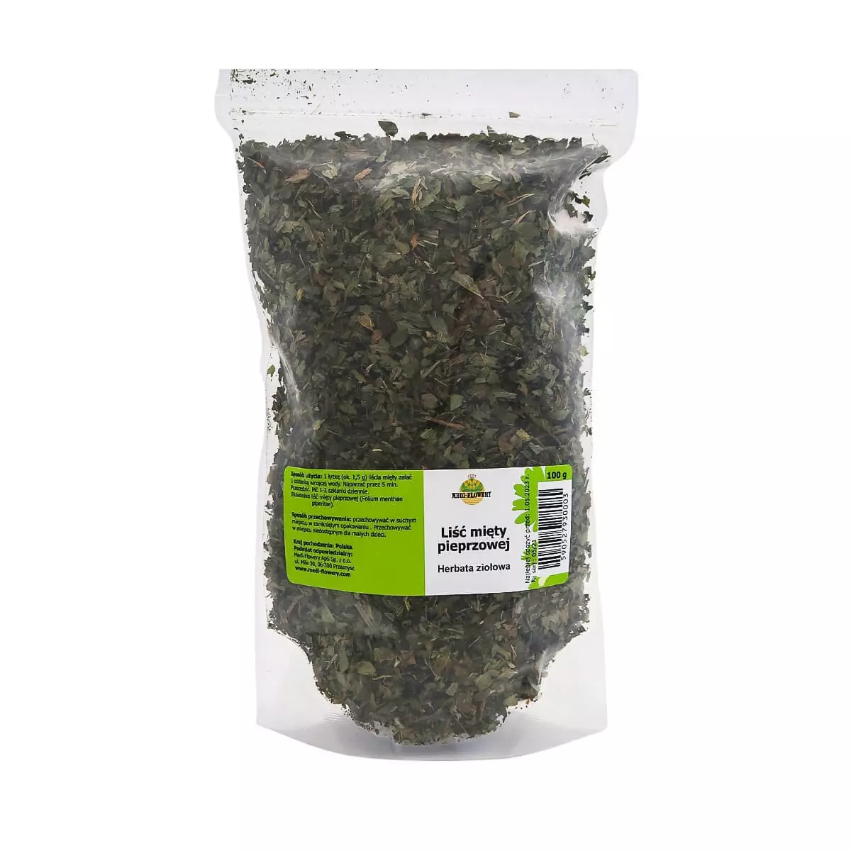 Liść Mięty Pieprzowej Herbata Ziołowa 100 g Medi-Flowery Liść Mięty Pieprzowej Herbata Ziołowa 100 g Medi-Flowery