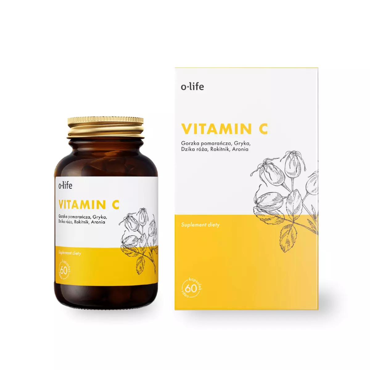 Vitamin C Gorzka pomarańcza Dzika róża Rokitnik Gryka Aronia (60 kaps) Organic Life Cert Vitamin C Gorzka pomarańcza Dzika róża Rokitnik Gryka Aronia (60 kaps) Organic Life Cert