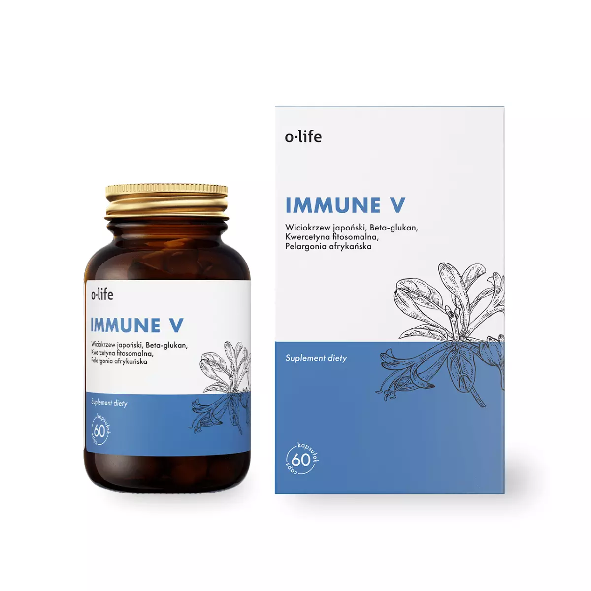 Immune V Wiciokrzew Japoński Beta-glukan Kwercetyna Pelargonia (60 kaps) Organic Life Immune V Wiciokrzew Japoński Beta-glukan Kwercetyna Pelargonia (60 kaps) Organic Life