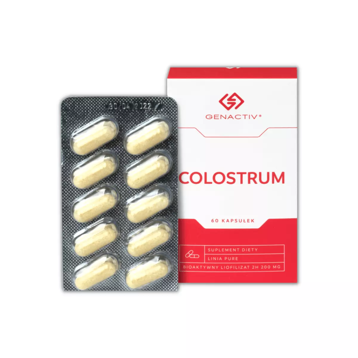 Colostrum Bovinum 200 mg Liofilizowana Siara Bydlęca 2h Wsparcie Odporności (60 kaps) Genactiv Colostrum Bovinum 200 mg Liofilizowana Siara Bydlęca 2h Wsparcie Odporności (60 kaps) Genactiv