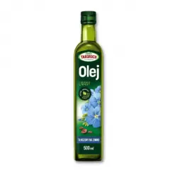 Olej Lniany Tłoczony na Zimno Nierafinowany 500 ml TARGROCH