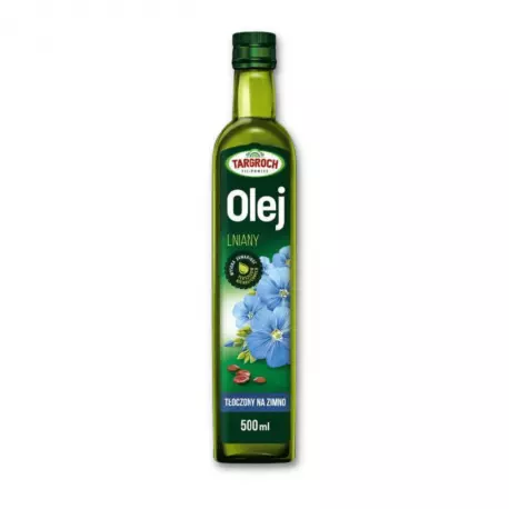 Olej Lniany Tłoczony na Zimno Nierafinowany 500 ml TARGROCH