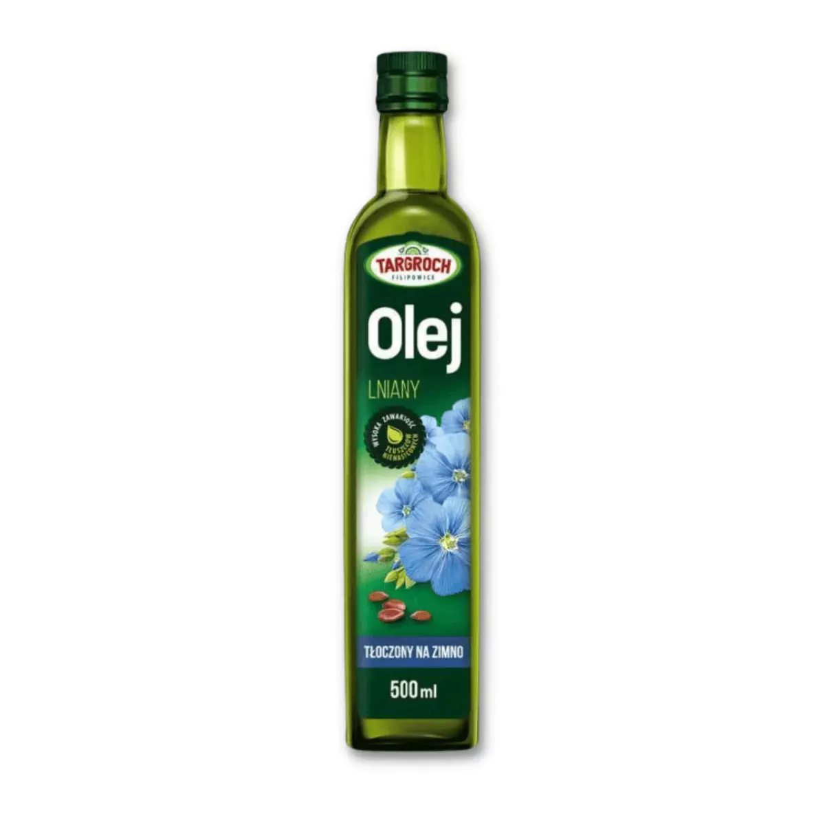 Olej Lniany Tłoczony na Zimno Nierafinowany 500 ml TARGROCH Olej Lniany Tłoczony na Zimno Nierafinowany 500 ml TARGROCH