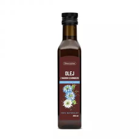 Olej z Nasion Czarnuszki Nierafinowany Tłoczony na Zimno 100% Naturalny 250 ml Skoczylas