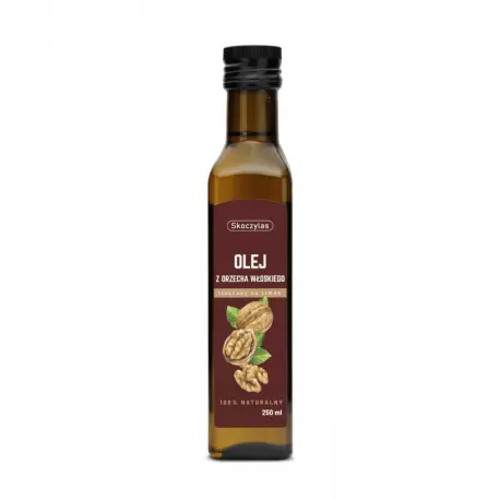 Olej z Orzecha Włoskiego Nierafinowany Tłoczony na Zimno 100% Naturalny 250 ml Skoczylas