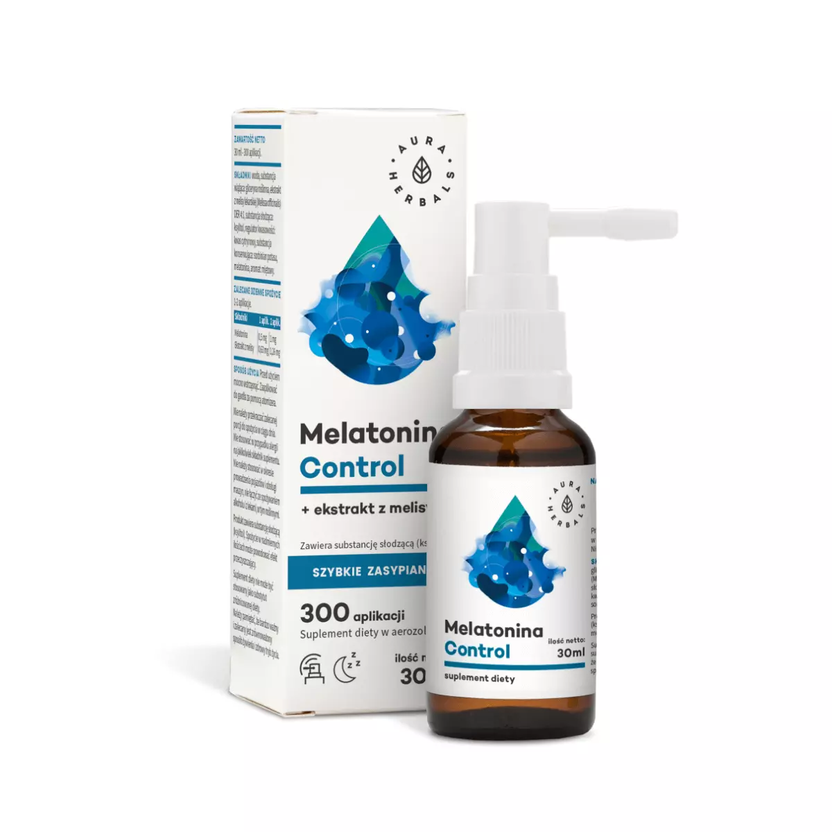 Melatonina Control + Ekstrakt z Melisy Aerozol 30 ml w Płynie Aura Herbals Badania Melatonina Control + Ekstrakt z Melisy Aerozol 30 ml w Płynie Aura Herbals Badania