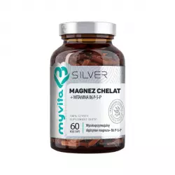 Magnez Chelat + Witamina B6 P-5-P Diglicynian Magnezu (60 kaps) Silver MyVita