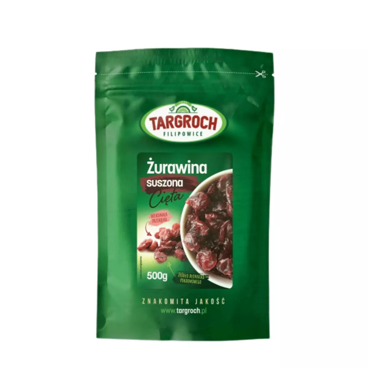 Żurawina Suszona Całojagodowa Cała 500 g TARGROCH Żurawina Suszona Całojagodowa Cała 500 g TARGROCH