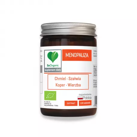 MENOPAUZA BIO 450 mg Chmiel Szałwia Koper Wierzba (100 tab) BeOrganic