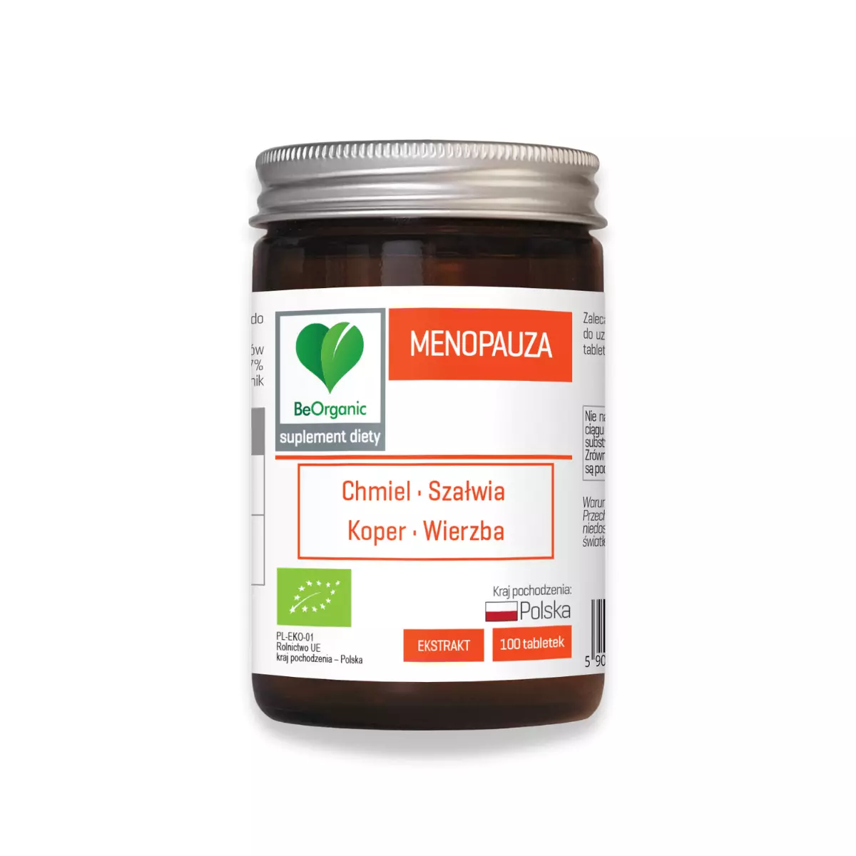 MENOPAUZA BIO 450 mg Chmiel Szałwia Koper Wierzba (100 tab) BeOrganic MENOPAUZA BIO 450 mg Chmiel Szałwia Koper Wierzba (100 tab) BeOrganic