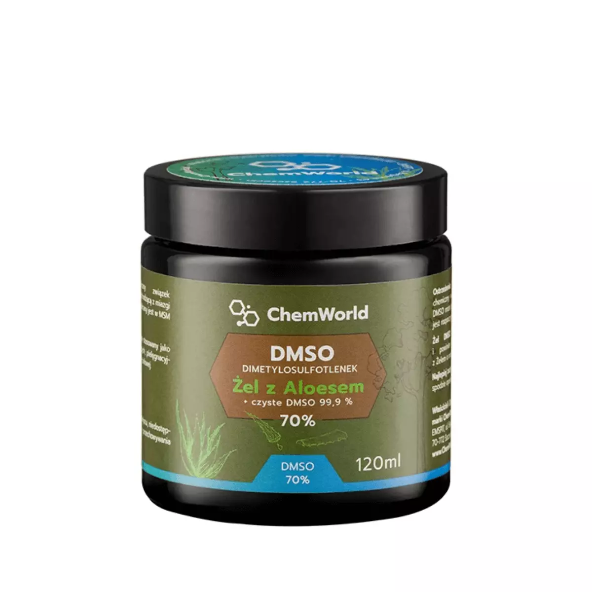 Żel DMSO 70% z Aloesem Meksykańskim 120 ml ChemWorld Żel DMSO 70% z Aloesem Meksykańskim 120 ml ChemWorld