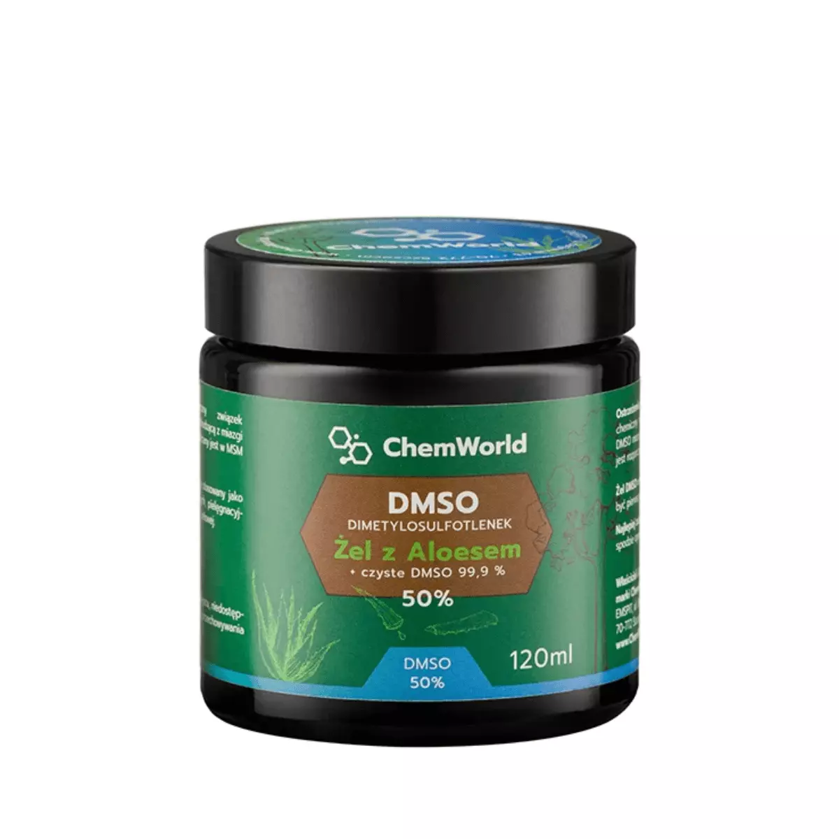 Żel DMSO 50% z Aloesem Meksykańskim 120 ml ChemWorld Żel DMSO 50% z Aloesem Meksykańskim 120 ml ChemWorld