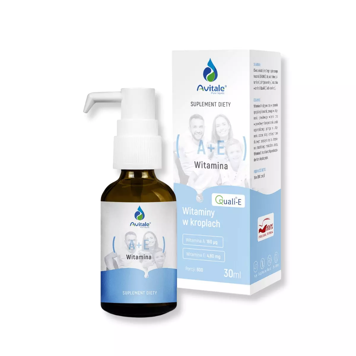 Witaminy A+E Quali-E Naturalne Krople 30 ml Avitale Aliness Witaminy A+E Quali-E Naturalne Krople 30 ml Avitale Aliness