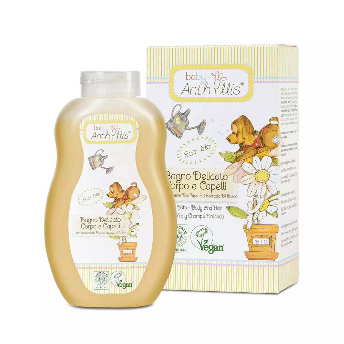 Delikatny Płyn do Kąpieli i Szampon dla Dzieci 2w1 Proteiny Ryżu Ekstrakt z Hibiskusa 400 ml Pierpaoli Baby Anthyllis Delikatny Płyn do Kąpieli i Szampon dla Dzieci 2w1 Proteiny Ryżu Ekstrakt z Hibiskusa 400 ml Pierpaoli Baby Anthyllis