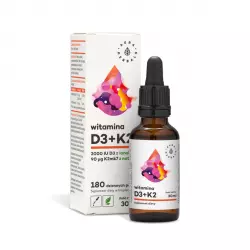 Witamina D3 2000 IU + Witamina K2 MK-7 Krople 30 ml Aura Herbals