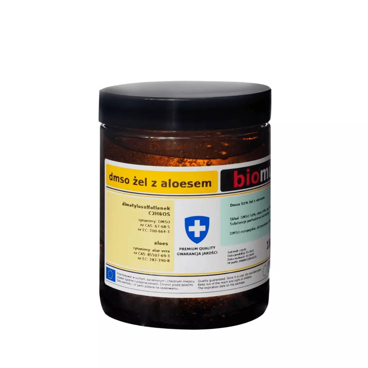 Żel DMSO Dimetylosulfotlenek 50% z Aloesem 180 ml Biomus Żel DMSO Dimetylosulfotlenek 50% z Aloesem 180 ml Biomus