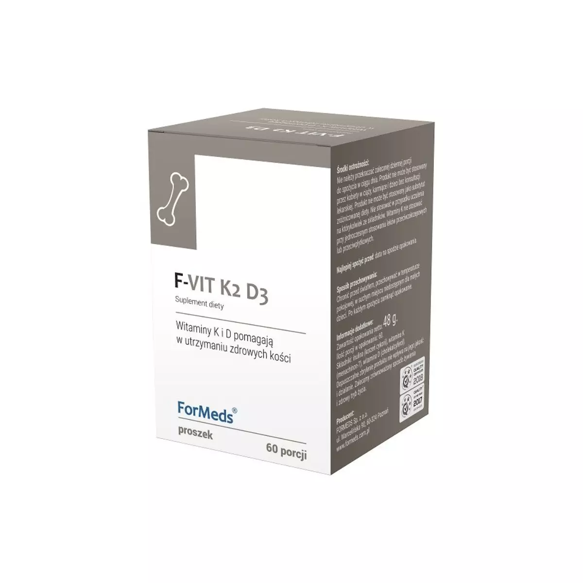 F-VIT K2 D3 Witaminy K i D Proszek 48 g (60 Porcji) ForMeds F-VIT K2 D3 Witaminy K i D Proszek 48 g (60 Porcji) ForMeds