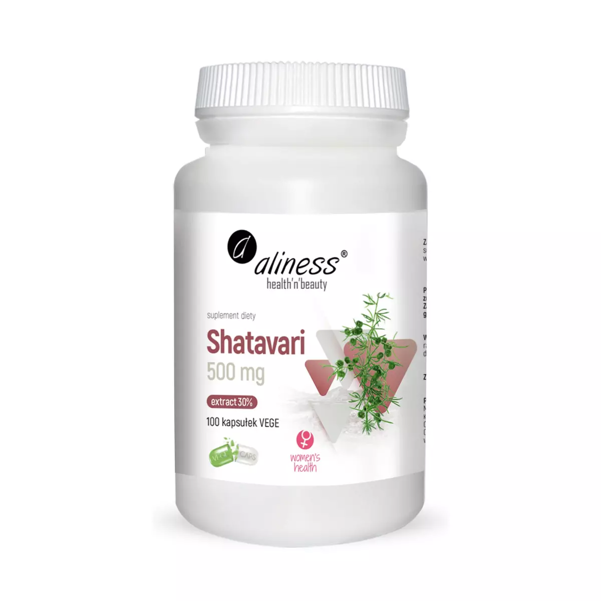 Shatavari Ekstrakt 500 mg Kobiece Wsparcie(100 kaps) VEGE Aliness Shatavari Ekstrakt 500 mg Kobiece Wsparcie(100 kaps) VEGE Aliness