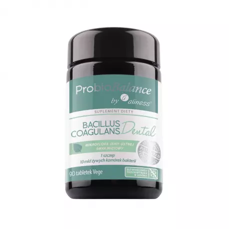 Probiotyk do Ssania ProbioBalance Dental Bacillus Coagulans 10 mld Żywych Komórek Bakterii (90 tab) Aliness