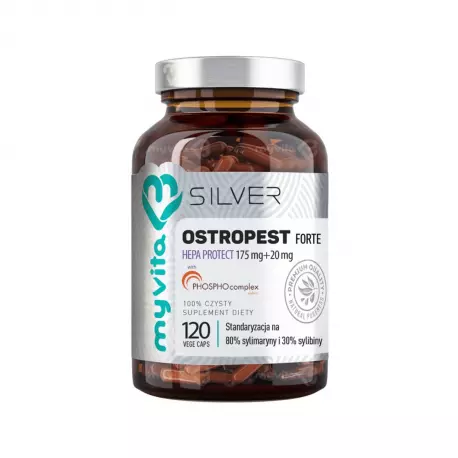 Ostropest Forte FORMUŁA HEPA PROTECT 175 mg + 20 mg (120 kaps) Silver MyVita